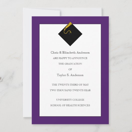 卒業発表(紫) 招待状 (正面)