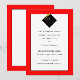 卒業発表（赤） 招待状