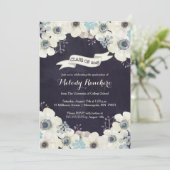 卒業発表 – 青い灰色のアネモネの花 招待状 (スタンド正面)