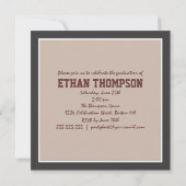 卒業発表（3枚の写真付き）タンブラウン 招待状 (裏面)