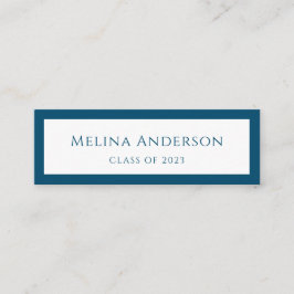 卒業発表Graduateシンプル Blue スキニー名刺