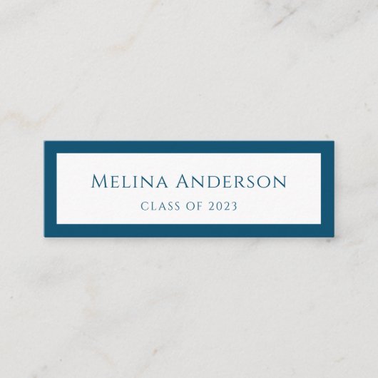 卒業発表Graduateシンプル Blue スキニー名刺 (正面)