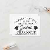 卒業白黒おめでとうカスタム カード (正面/裏面インサイチュ)