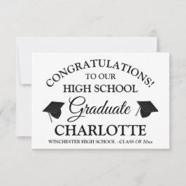 卒業白黒おめでとうカスタム カード