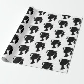 卒業白黒ガールシルエット ラッピングペーパー (アンロールド)