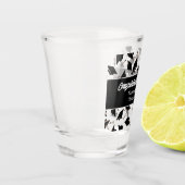 卒業白黒キャップパーソナライズされた ショットグラス (左)