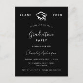 卒業白黒シンプル2024 インビテーションポストカード (正面)