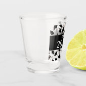 卒業白黒パーソナライズされたクラス ショットグラス (左)
