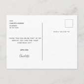 卒業白黒モダン写真感謝していユー ポストカード (裏面)