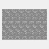 卒業白黒卒業パーソナライズされた ラッピングペーパーシート (正面3)