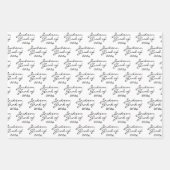 卒業白黒卒業パーソナライズされた ラッピングペーパーシート (正面2)