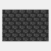 卒業白黒卒業パーソナライズされた ラッピングペーパーシート (正面)