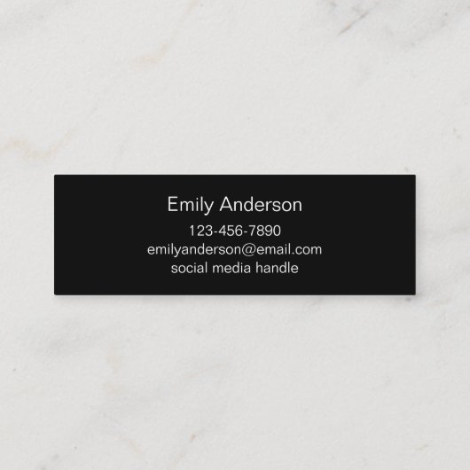 卒業白黒及び金ゴールド大学院名カード スキニー名刺 (裏面)