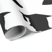 卒業白黒男性シルエット ラッピングペーパー (ロールコーナー)