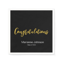 卒業白黒金ゴールドおめでとう名