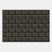 卒業白黒金ゴールドおめでとう名 ラッピングペーパーシート (正面)