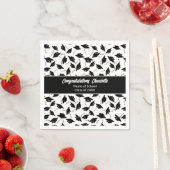 卒業白黒Capsパーティー供給 スタンダードカクテルナプキン (インサイチュ)