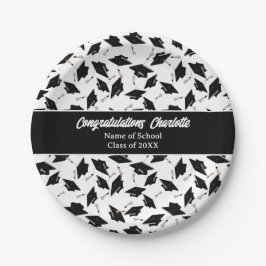 卒業白黒Capsパーティー供給 ペーパープレート