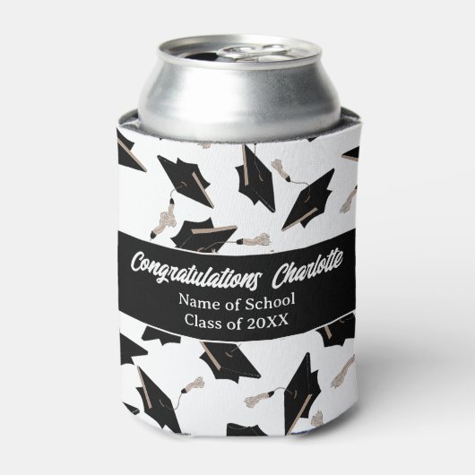 卒業白黒Capsパーティー供給 缶クーラー (缶正面)