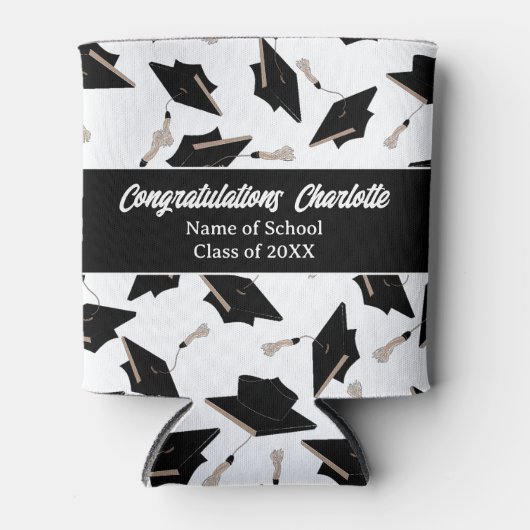 卒業白黒Capsパーティー供給 缶クーラー (正面)