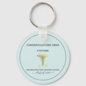 卒業看護パーソナライズされた学校の学年 キーホルダー (裏面)