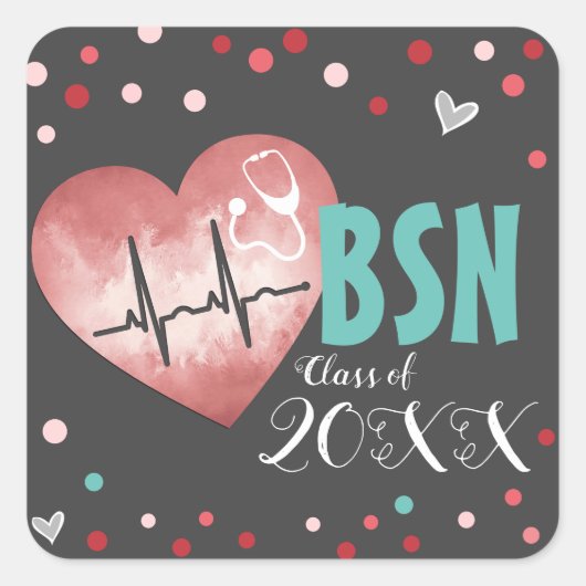 卒業看護学位封筒用シール スクエアシール (正面)