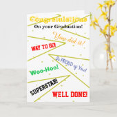 卒業祝いおもしろいグリーティングカード カード (黄色い花)