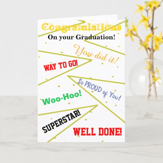 卒業祝いおもしろいグリーティングカード カード (黄色い花)