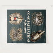 卒業祝いお祝い泡立ちおもしろい タペストリー (正面(横))