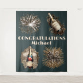 卒業祝いお祝い泡立ちおもしろい タペストリー (正面)