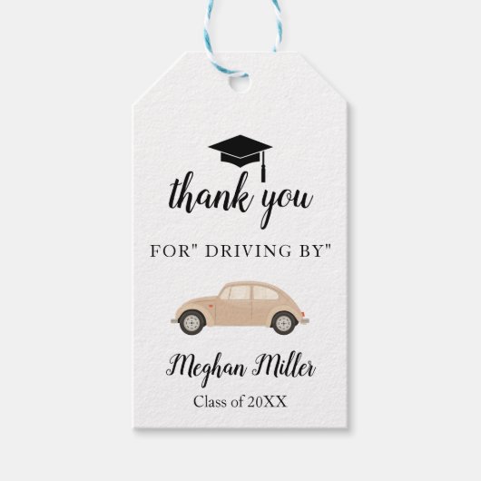 卒業祝いにドライブしてくれてありがとう ギフトタグ (正面)