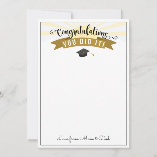 卒業祝いのお金 ギフトカードホルダー 招待状 (正面)