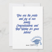 卒業祝いのグリーティングカード： シーズンカード (裏面)