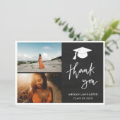 卒業祝いのチャルクボードありがとう |スクリプト サンキューカード (スタンド正面)