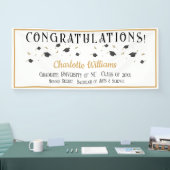 卒業祝いのバナー(名前あり) 横断幕 (トレードショー)