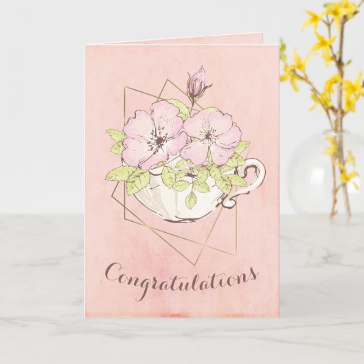 卒業祝いのバラの花 カード (黄色い花)