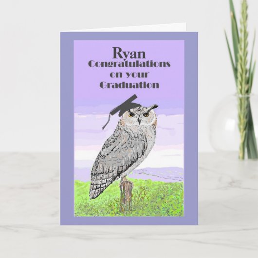 卒業祝いのフクロウカードが指名される カード (正面)