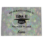 卒業祝いの上限パーソナライズされた ラージペーパーバッグ (正面)