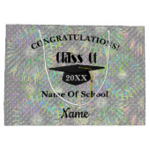 卒業祝いの上限パーソナライズされた ラージペーパーバッグ (裏面)