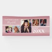 卒業祝いの写真ピンク 横断幕 (横)