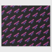 卒業祝いの卒業式ピンクの紫の黒 ラッピングペーパー (フラット)