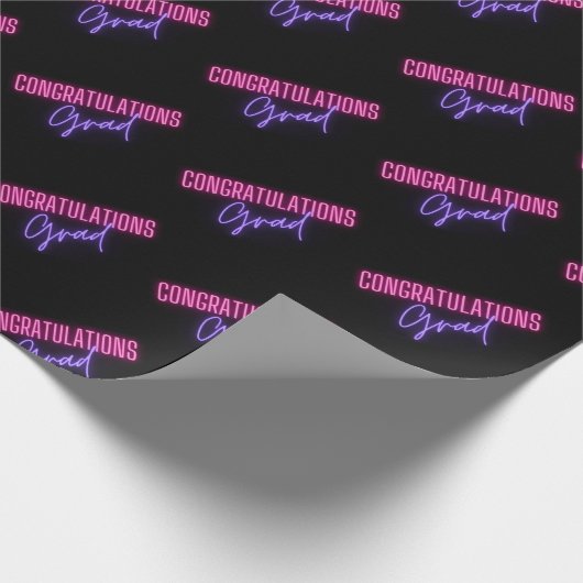 卒業祝いの卒業式ピンクの紫の黒 ラッピングペーパー (角)