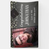 卒業祝いの紙吹雪写真 横断幕 (縦)