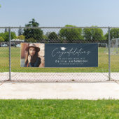 卒業祝いの紺色の写真モダン。 横断幕 (インサイチュ)