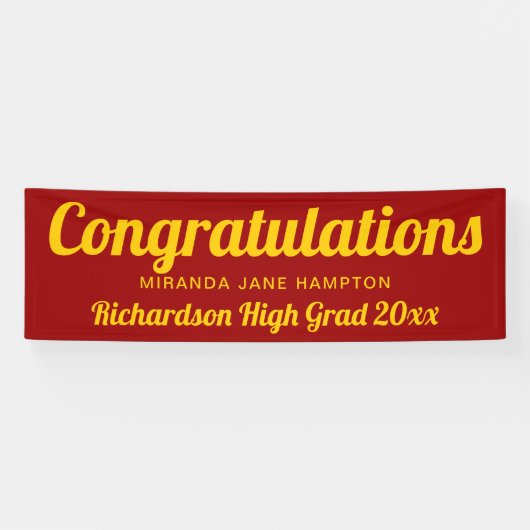 卒業祝いの赤と金ゴールドバナー 横断幕 (横)