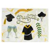 卒業祝いアカデミックハットとガウン ラージペーパーバッグ (裏面)