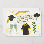 卒業祝いアカデミックハットとガウン 招待状 (裏面)