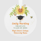 卒業祝いイエローフローラ オーナメント (裏面)