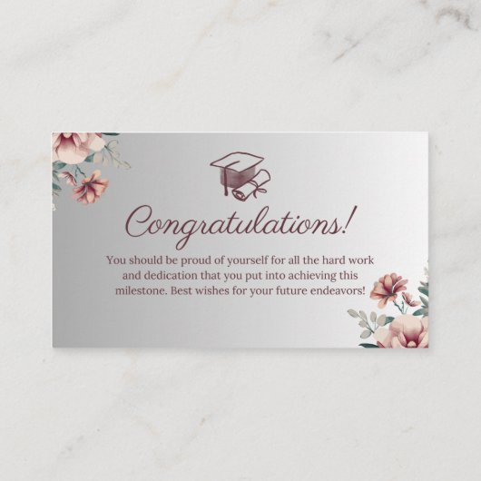 卒業祝いカード エンクロージャーカード (裏面)