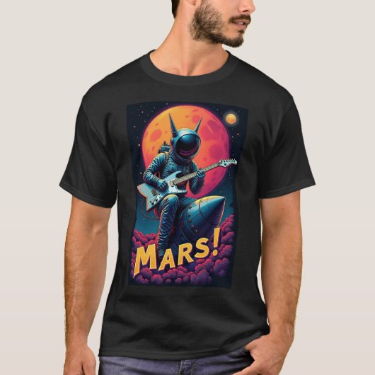 卒業祝いギフト グラフィックデザイン 火星に行く Tシャツ (正面)